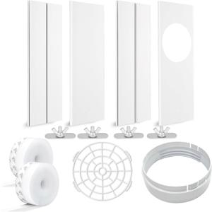 Portable Air Conditioner Window Vent Kit with 2pack 3m Seal, Sliding AC Vent Kit for Exhaust Hose (5.9"/15cm)