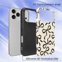for iPhone 17 Pro Case, Aesthetic Black Bow Hybrid 2 Layer Hard Shell Silicone Protective Pattern Design Case