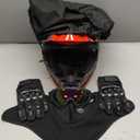 Adult Motocross Dirt Bike Helmet with Goggle, Gloves & Mask - DOT/FMVSS-218 Off-Road Motorcycle & ATV Helmet with Adjustable Sun Visor (Large, Red Black)