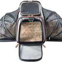 Premium Airline Approved Expandable Pet Carrier by Pet Peppy- Two Side Expansion, Designed for Cats, Dogs, Kittens,Puppies - Extra Spacious Soft Sided Carrier! Grey