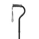 Medline Offset Folding Cane, 4-Point Base With Cushioned Gel Handle, Supports Up To 350 Lbs, Black