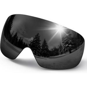 Snowalva Replacement Lens Exclusively Ver.2 Ski Goggles, 8 Color Choices of Lenses with Different Light Transmittance (Black(vlt 11.6%))