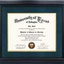 11x14 Diploma Degree Frame with Navy Mat or Display 15x18 Certificates without Mat,Solid Wood,Black Finish with Intricate Black Rope Detail,UV Protection Acrylic