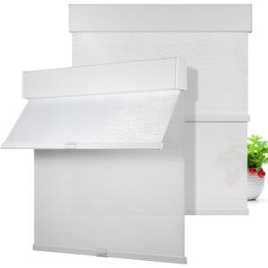Double Layer Cordless Blackout Roller Blinds – 35"x72" Light Blocking Window Shades, Heat Insulating Thermal Curtains, Easy Install Privacy Filter for Bedroom, Living Room, Office, White