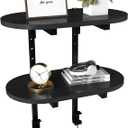 Aetheris Clamp On Desk Shelf, 2-Tier Adjustable Desk Storage Shelf, Wood Desktop Bookshelf, Desk Shelves Organizer for Offices, Study Rooms, and Game Rooms, Black