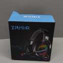 ZIUMIER Gaming Headset with Microphone, Compatible with PS4 PS5 Xbox One PC Laptop, Over-Ear Headphones with LED RGB Light, Noise Canceling Mic, 7.1 Stereo Surround Sound (Black)