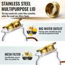 2 Pack 2 Liter/68 oz Glass Pitcher with Lid, Water Pitchers with Handle for Fridge, Large Jug for Iced Tea, Coffee, Borosilicate Glass Carafe for Hot/Cold Brew Drink and Homemade Beverage, Gold