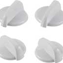 Upgraded WB03K10218 222D1140 Stove Knob Replacement for GE Stove Parts Burner Knobs GE Gas Range Parts Stove Top Cooktop Control Knobs White Plastic 4 Pcs
