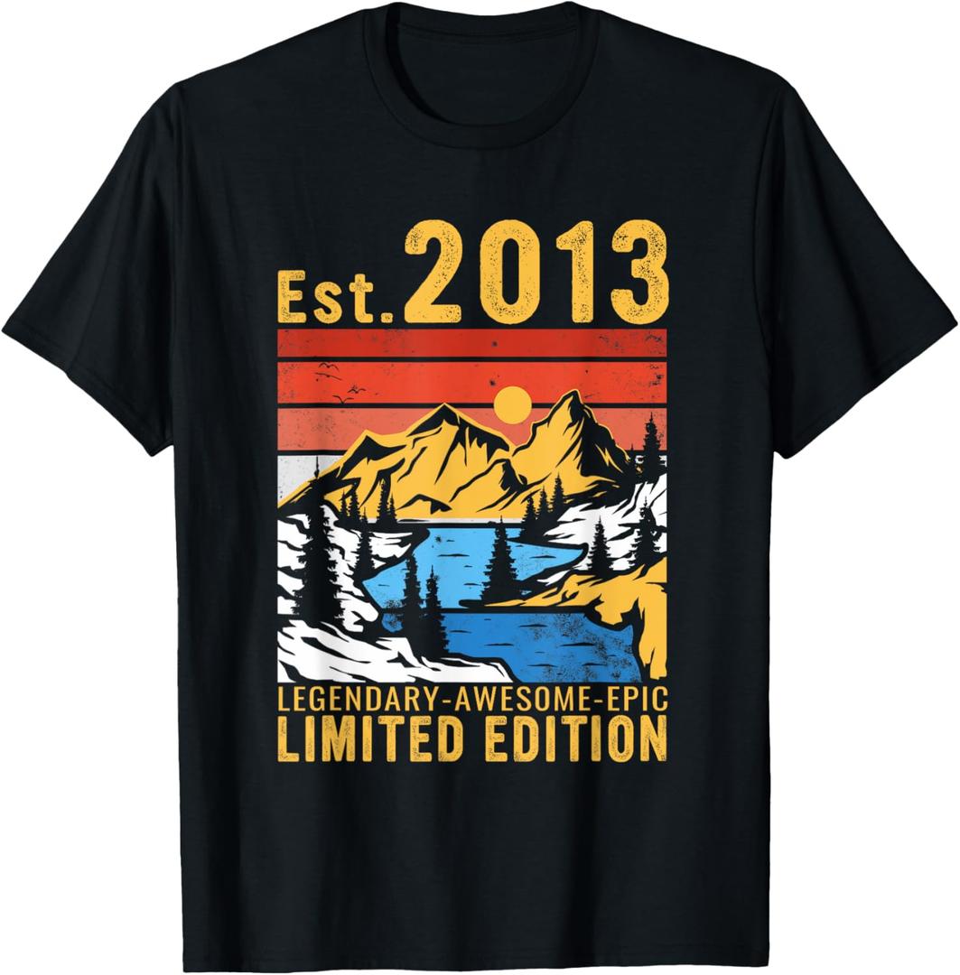 Est. Vintage 2013 10th Birthday Limited Edition 10 Year Old T-Shirt, S