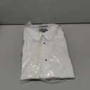 Men's Slim Microfiber Tuxedo Dress Shirt Laydown Collar, Non Pleat (16.5" Neck 33" Sleeve, White)