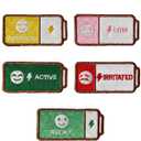 2 x Emotion Battery Sew-on Patch Set, Embroidery Mood Patches for Jackets, Backpacks, Caps & DIY Crafts, Tactical Gear & Workwear Decor, Funny Gift for Friends & Family (10)