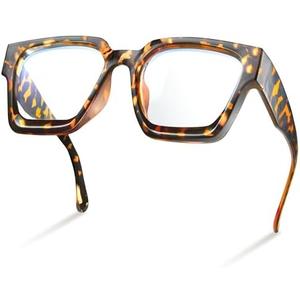 livho Oversized up to 99% Blue Light Blocking Glasses for Woman - Rectangle Fashion Glasses for Computer, Chic Preppy Frame