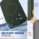 Miracase Compatible with iPhone 16 Case, [Soft Anti-Scratch Microfiber Lining], Compatible with MagSafe, Liquid Silicone Case Shockproof Drop Protection Phone Case for 16, Dark Green