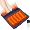 Heated Electric Pad for Foot,Double-Sided Heating,6 Fast Heating Settings 3 Timers,10 ft Cord Electric Fast Heat Pad with Heat Settings Under Desk,Bed,Office,Home (Blue)