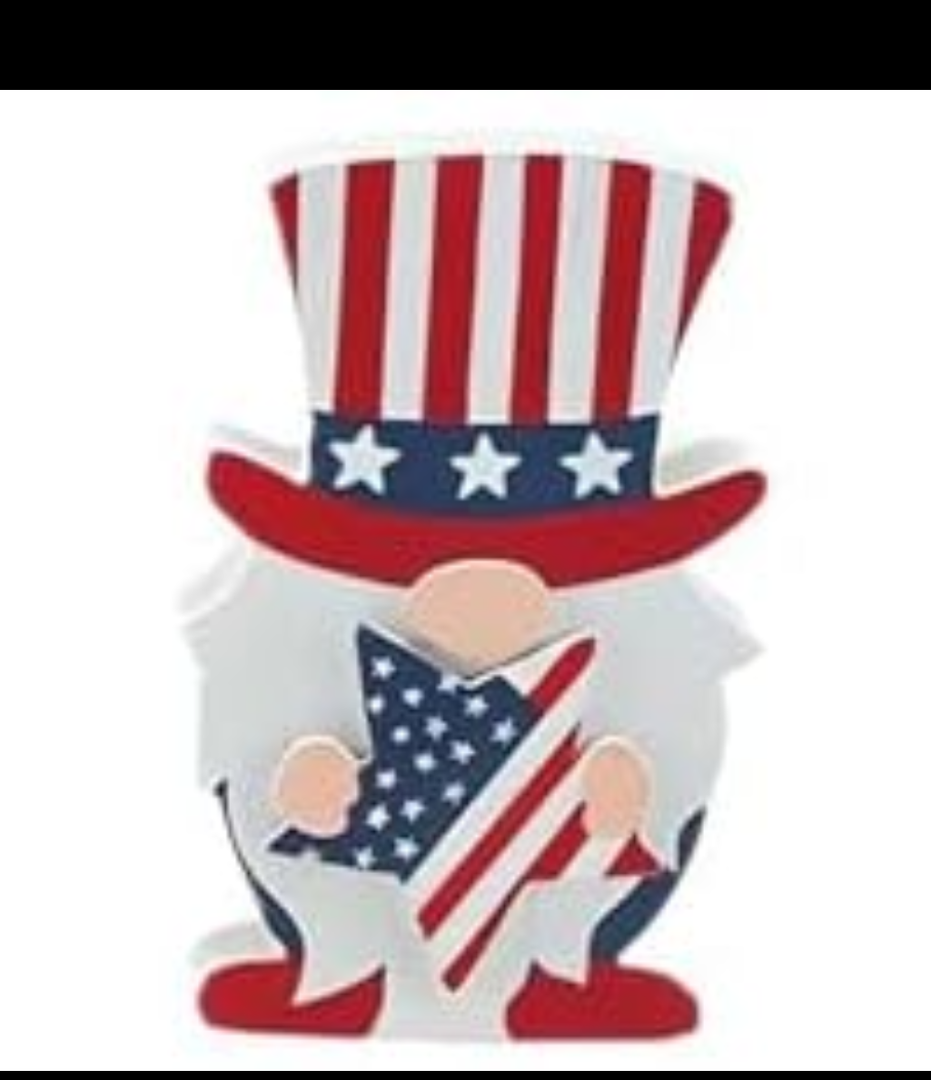 4th of July Wooden Gnome Decorations, Memorial Day Decorations, Patriotic Gnome for Home Decor, Red White and Blue Rustic Decor, Freestanding Table Signs