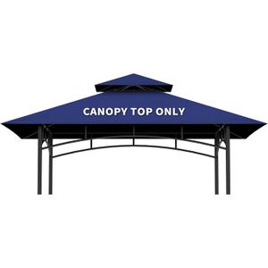 Grill Gazebo Replacement Canopy Top Only - 5' x 8' Outdoor BBQ Gazebo Canopy Roof, Waterproof Double Tiered Shelter Cover Fit for Model L-GG001PST-F
