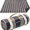 G GOOD GAIN Waterproof Picnic Blanket Portable with Carry Strap for Beach Mat or Family Outdoor Camping Party (Brown) (Slate)