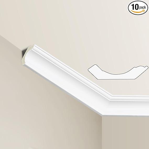 Ceiling Crown Molding Trim, 47 Ft High Impact Polystyrene Ceiling Moulding
