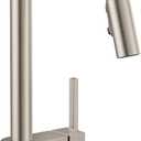 Moen Align Spot Resist Stainless One-Handle Modern Kitchen Pulldown Faucet with Retractable Reflex Docking System and Power Boost Spray Technology for a Faster Clean, 7565SRS