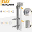 4 Pack 8"/10"/12" Boat Trailer Bunk Brackets for 1.5" x 3", 2" x 3", 3" x 3" Boat Trailer Crossmember
