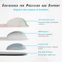 2 x Office Mousepad with Gel Wrist Support - Ergonomic Gaming Desktop Mouse Pad Wrist Rest - Design Gamepad Mat Rubber Base for Laptop Computer -Silicone Non-Slip Special-Textured Surface (15MarbleW)