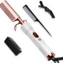 Hot Comb for Wigs Human Hair,Curling Iron with 12 Temp Settings Heating Up to 450°F,Pressing Combs 110-240V Straightening Comb for Curl/Straight 1