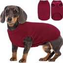 AOFITEE Medium Fleece Dog Sweater, Stretchy Dog Fleece Pullover for Boy Girl, Cozy Sleeveless Dogs Sweatshirt for Fall Winter, Thermal Oli Pet Sweaters Indoor Outdoor, Red M