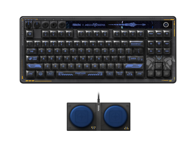 8BitDo 87 Keys Retro Mechanical Keyboard Bluetooth/2.4G/USBC, RGB Backlight, Hot Swappable, Dual Super Programmable Buttons, Volume Knob for PC and Android  Mecha BREAK: PANTHER
