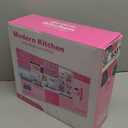 SOCBTNSO 64 PCS Pink Kitchen Toys with Lights Sounds|Mini Kitchen House Furniture Sets for Kids Ages 4-8|Doll Playset Toys for Toddlers 3-5|Birthday Gifts for 3 4 5 6 7 8 Old Girls