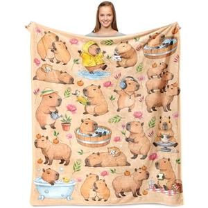 Capybara Gifts for Girls, Capybara Blanket for Girls Boys, Soft Flannel Throw Blanket for Room Decor Bedding 40"x50"