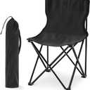 Cinnvoice Portable Sauna Chair Fast Folding, Lightweight Compact Chairs with Carrying Bag for Outdoor Travel Beach Picnic Festival Camping Fishing Hiking Backpacking(Black,Folding Chair)