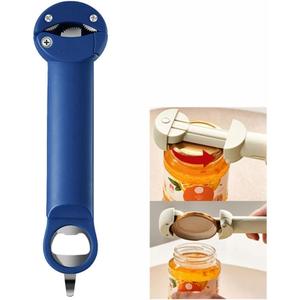 Jar Opener Bottle Opener Lid Opener for Weak Hands, Arthritic Hands, Seniors,Low Strength and Children with Beer Opener Blue