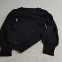 MASCOMODA Long Puff Sleeve Sweaters for Women 2025 Fall Winter Crewneck Knit Ribbed Bodysuit Pullover Tops (Large, Black)