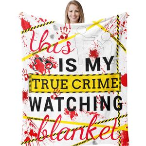 True Crime Gifts for Women Men, True Crime Blanket, Serial Killer Gifts, Crime Show Lover Gift, Gifts Idea for True Crime Fans, Halloween Crime Gift, Crime Scene/Detective Gift Blanket 60"x50"