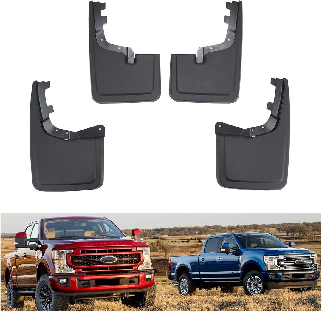 Kiwi Master Mud Flaps for 2021-2026 Ford F-150 (Without Fender Flares), OEM Replacement # ML3Z-16A550-AA, ML3Z-16A550-BA, Heavy Duty Mud Guards, Front & Rear Splash Guards, No Drill, 4 Pcs Set