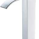 VOTON Vessel Sink Faucet Chrome Modern Tall Waterfall Bathroom Sink Faucet Single Handle Bathroom Faucet 1 Hole Bowl Lavatory Vanity Faucet, Rv Sink Camper Farmhouse Bathroom Utility Remodel Faucet