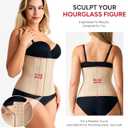 Nebility Waist Trainer for Women Corset Shapewear Tummy Control Body Shaper Girdle Waist Cincher Postpartum Belly Band(Large, Beige)