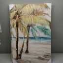 Palm Trees Canvas Wall Art: Coastal Beach Picture Artwork Tropical Ocean Scene Painting Abstract Seascape Print for Modern Living Room Bedroom Bathroom