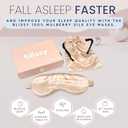 Blissy Silk Sleep Mask - Eye Sleeping Mask for Women & Men for Total Blackout - 100% Pure Mulberry Silk, 22 Momme 6a Fibers - Blindfold Sleep Mask Side Sleeper Eye Cover (Champagne)