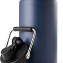 Kerilyn Insulated Gallon Jug with Handle, One Gallon, 128oz Stainless Steel, Large Double Vacuum Water Bottle for Hot & Cold Drinks, Wide Mouth, Sweat Proof, Great for Travel, Camping, Dark Blue