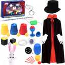 Skirfy Magic Tricks-Magic Kit for Kids Age 6-8,Magic Set with Magician Costume,Magic Wand, for Kids Boys Girls Ages 6 7 8 9 10 11 12