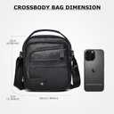 Small Messenger Bag for Men, Vintage Crossbody Bag Sling Shoulder Purse Genuine Leather Satchel Pouch Man Handbag