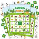 Camping Bingo Game - 24 Player Outdoor Activity for School Parties, Birthdays and Nature Parties