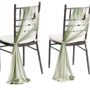 Ling's moment Wedding Chair Sashes Cover Aisle Decorations Draping Fabric Wrinkle-Free with Tie 16 Pcs Sage & Milky Green for Party Ceremony Reception Floral Arrangement Banquet Outdoor Decor