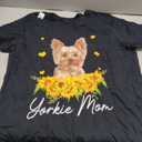 Womens Sunflower Yorkie Mom Dog Lover T-Shirt. 2XS