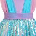 IBTOM CASTLE Toddler Baby Girl Birthday Party Dress Mermaid Princess Sleeveless Sparkle Sequins Bow Ruffle Tulle Tutu Dress (3-4T, Green)