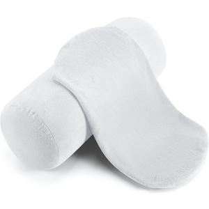 Newwiee 2 Pcs Cervical Neck Roll Pillow Cover with Zipper Round Pillowcovers Neck Roll Pillowcase Cylinder Soft Bolster Pillowcases for Cylindrical Cushion, Pillow Case Only (16 x 6 Inch, White)