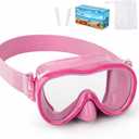 2 x Kids Swim Goggles with Nose Cover, Anti-Leak Swim Mask with Elastic Fabric Strap, UV Protection Swimming Goggles for Kids
