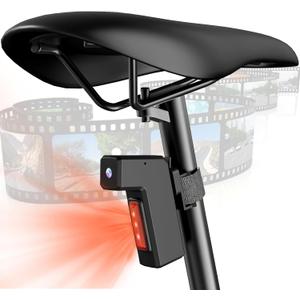 Bike Tail Light with Camera, 1080P Full HD Waterproof Sport Camera for Cycling, Action Video Camcorder, 2,200mAh Rechargeable Battery