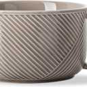 Ceramic Soup Bowl with Handle: 38 oz Microwave Safe Extra Large Mug for Oatmeal, Cereal, Breakfast, Meal Prep, Work Lunch, Dorm Living, Single Serve Dinner - 6 Inch, Grey (Gray)